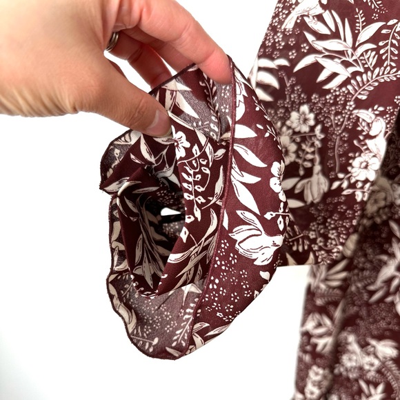 Scotch & Soda Burgundy Floral Mini Dress - Picture 7 of 13